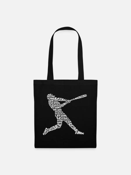 Baseball Baseballer Jungen Baseballspieler - Stoffbeutel - Schwarz