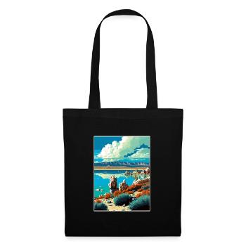 Mono Lake California Vintage Reiseposter WPA Kunst - Stoffbeutel - Schwarz - Vorne