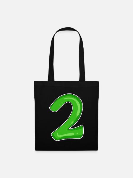 Number 2 green - Tote Bag - black