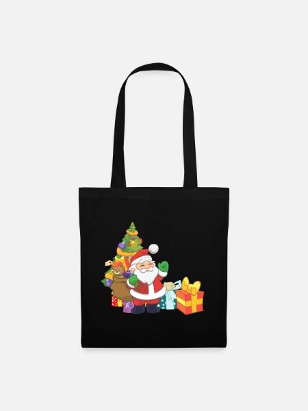 Weihnachtsmann - Stoffbeutel - Schwarz