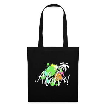 Aloha Tropen-Splash - Stoffbeutel - Schwarz - Vorne