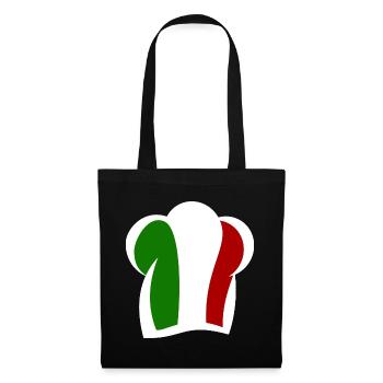 Italienische Kochmütze Küche Italia - Stoffbeutel - Schwarz - Vorne