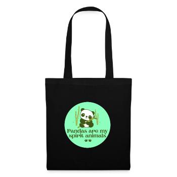 Pandas sind mein Geisttier - Stoffbeutel - Schwarz - Vorne