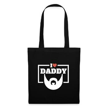 I love Daddy - Bart Motiv für Papa - Stoffbeutel - Schwarz - Vorne