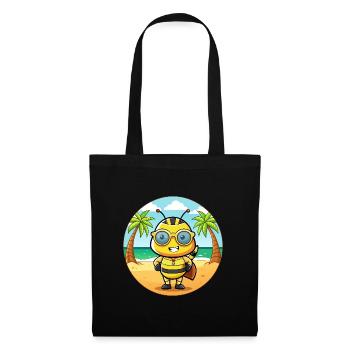 Biene Lustige Cartoon Sommer Strand Sonnenbrille - Stoffbeutel - Schwarz - Vorne