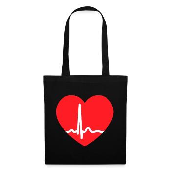 EKG-LEITUNG HERZ - Stoffbeutel - Schwarz - Vorne