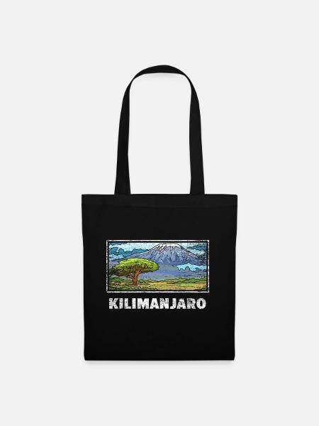 Ehrfürchtiger Kilimanjaro Vulkan - Stoffbeutel - Schwarz