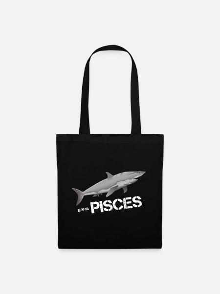 Fische Sternzeichen Fische Pisces - Stoffbeutel - Schwarz