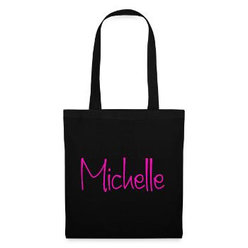 Michelle Neon-Handschrift - Stoffbeutel - Schwarz - Vorne
