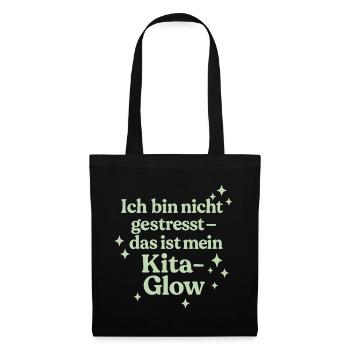 Ich bin nicht gestresst... (salbeigrün) - Stoffbeutel - Schwarz - Vorne