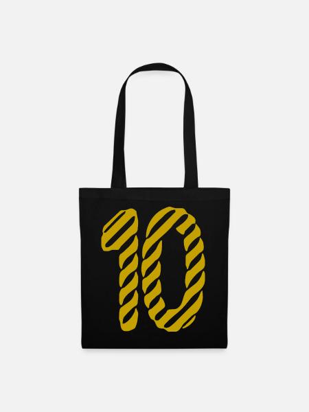 10. 10 JAHRE. 10. Jahrestag. 10-JÄHRIGES JUBILÄUM. - Stoffbeutel - Schwarz