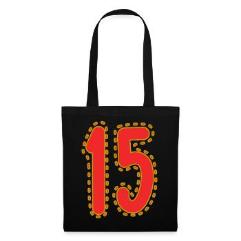 15. 15 ANS. 15e ANNIVERSAIRE. ANNIVERSAIRE 15 ANS. - Sac en tissu - noir - Devant
