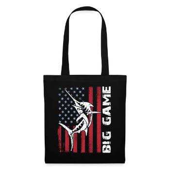 Jumping Marlin with US flag Deep Sea Fishing - Tote Bag - black - Front