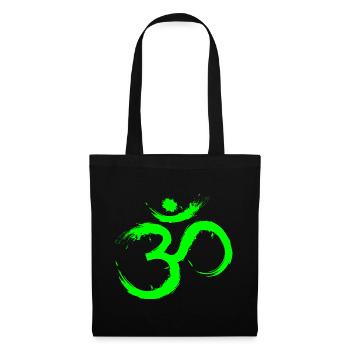 Om Design Symbol Meditation Befreiung Limone Grün - Stoffbeutel - Schwarz - Vorne