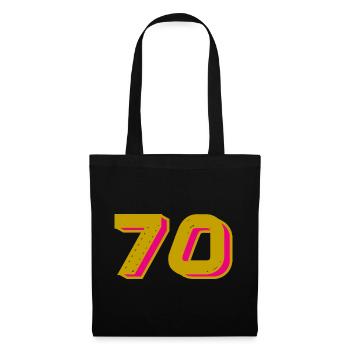 70. 70 ANS. 70e ANNIVERSAIRE. ANNIVERSAIRE 70 ANS. - Sac en tissu - noir - Devant