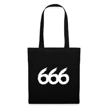 666 Symbol Zahl - Stoffbeutel - Schwarz - Vorne