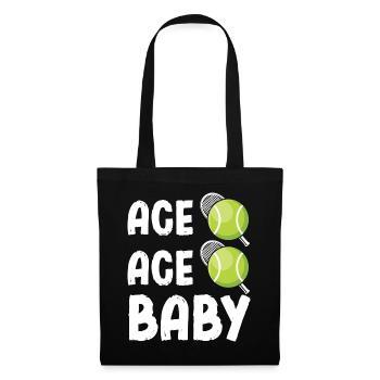 Ace Ace Baby Tennis Spruch - Stoffbeutel - Schwarz - Vorne