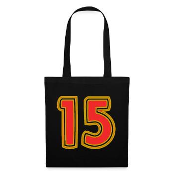 15. 15 ANS. 15e ANNIVERSAIRE. ANNIVERSAIRE 15 ANS. - Sac en tissu - noir - Devant