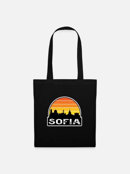 Sofia Bulgarien Flagge Skyline Reise-Souvenir - Stoffbeutel - Schwarz