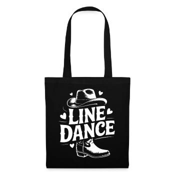Line Dance mein Hobby - meine Passion - mein Ding - Stoffbeutel - Schwarz - Vorne