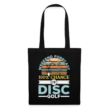 100% Chance auf Scheibengolf Frolf Freizeit-Werfer - Stoffbeutel - Schwarz - Vorne