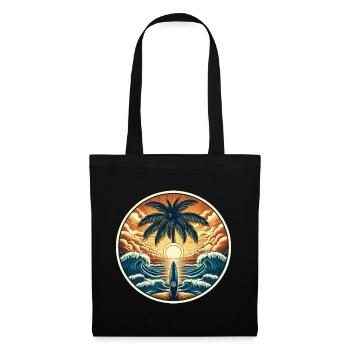 Logo du surfeur - Sac en tissu - noir - Devant