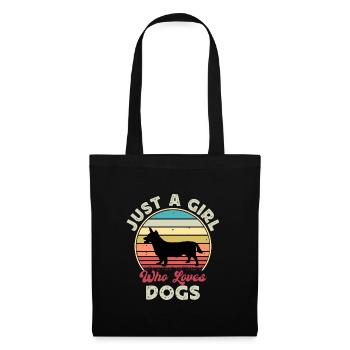 Lancashire Heeler Dog Love Silhouette Retro Sunset - Stoffbeutel - Schwarz - Vorne