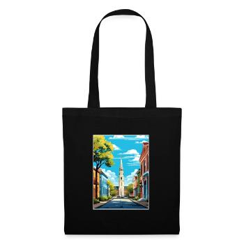 Charleston Carolina Vintage Reiseposter Souvenir - Stoffbeutel - Schwarz - Vorne