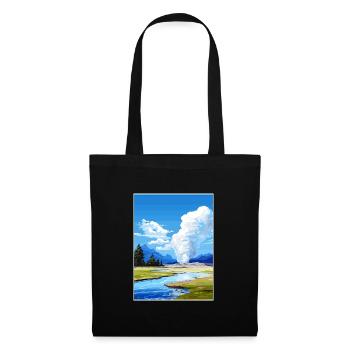 Pohutu Geysir Rotorua Neuseeland Reiseposter - Stoffbeutel - Schwarz - Vorne
