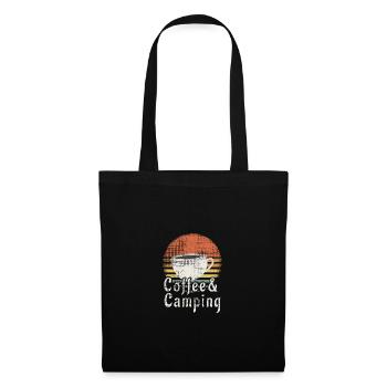 Camping Coffee Design - Stoffbeutel - Schwarz - Vorne