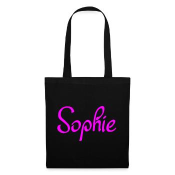 Sophie Neon Rosa Script - Stoffbeutel - Schwarz - Vorne