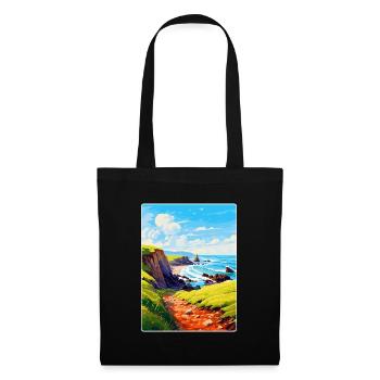 Hartland Quay Devon Vintage Travel Poster Souvenir - Tote Bag - black - Front