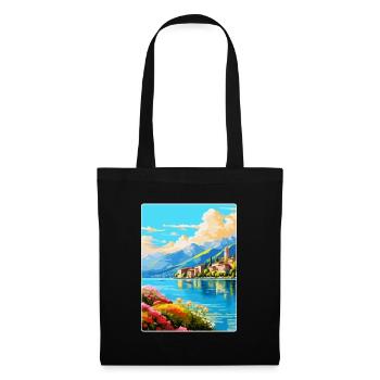 Lac de Côme Italie Affiche de voyage vintage Souvenir WPA - Sac en tissu - noir - Devant