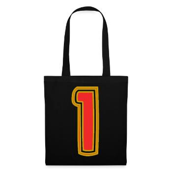 1. 1 AN. 1er ANNIVERSAIRE. ANNIVERSAIRE 1 AN - Sac en tissu - noir - Devant