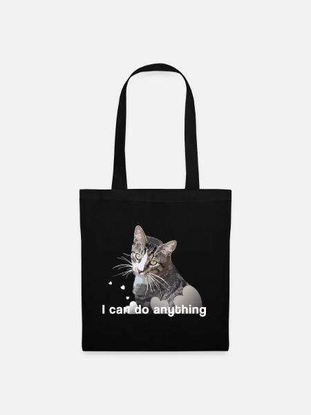 Katze Mietze Kater Kätzchen - Stoffbeutel - Schwarz