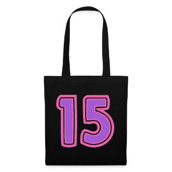 15. 15 ANS. 15e ANNIVERSAIRE. ANNIVERSAIRE 15 ANS. - Sac en tissu - noir - Devant