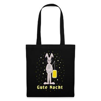 gute Nacht Schlafshirt Hase - Stoffbeutel - Schwarz - Vorne