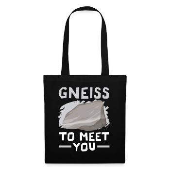 Gneis zum Kennenlernen Geologie Steinsammeln - Stoffbeutel - Schwarz - Vorne