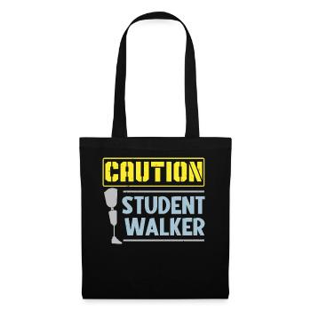 Vorsicht Student Walker Amputierter Amputierter Ch - Stoffbeutel - Schwarz - Vorne