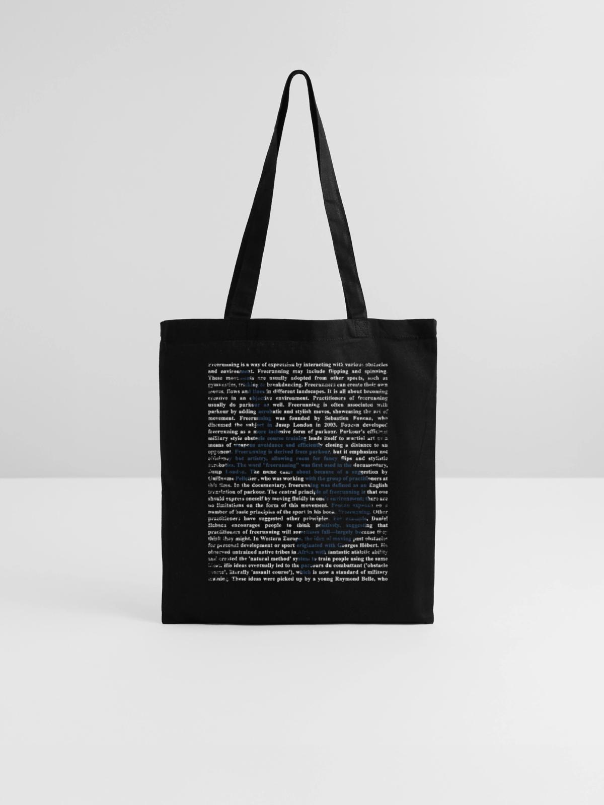 Freerunning Parkour Geschenk - Stoffbeutel - Schwarz - Vorne
