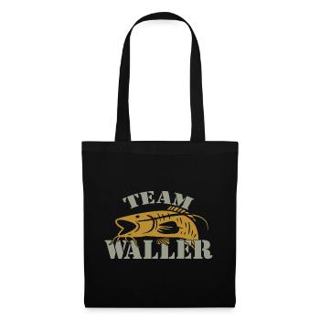 Team Waller - Wels fischen - Stoffbeutel - Schwarz - Vorne