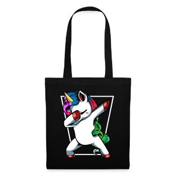 Unicorn Dab with Rainbow - Tote Bag - black - Front