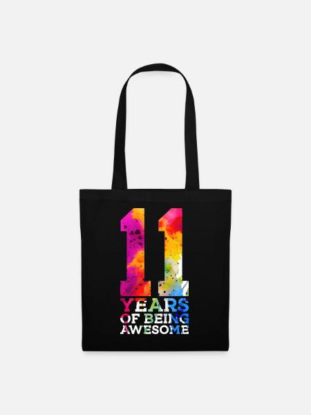 11 YEARS OF BEING AWESOME 11. GEBURTSTAG - Stoffbeutel - Schwarz