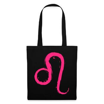 Löwe Leo Sternzeichen Design Symbol Rosa Pink - Stoffbeutel - Schwarz - Vorne