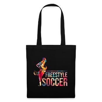 Trickreicher Freestyle Fußball - Stoffbeutel - Schwarz - Vorne