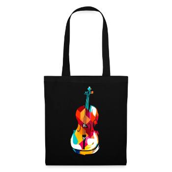 Polygonaler Cellist Konzertsaal - Stoffbeutel - Schwarz - Vorne