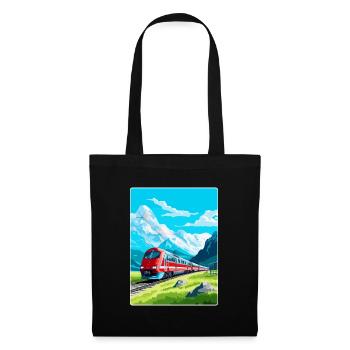 Glacier Express Schweiz Vintage Reiseplakat - Stoffbeutel - Schwarz - Vorne