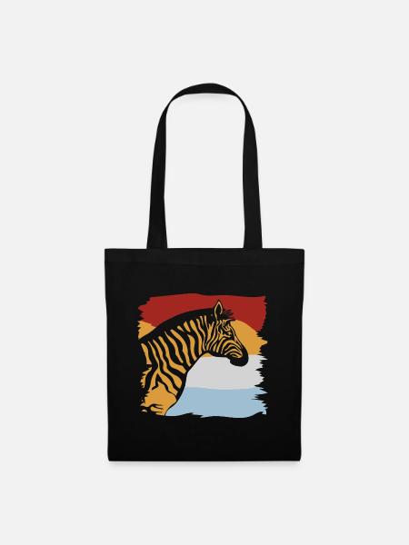 Streifiges Zebra Steppenbewohner - Stoffbeutel - Schwarz