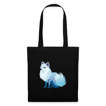 Arktisfuchs Bunte Aquarell-Karikatur Kawaii Anim - Stoffbeutel - Schwarz - Vorne