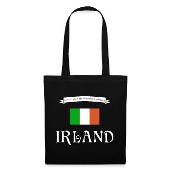 Irland - Stoffbeutel - Schwarz - Vorne